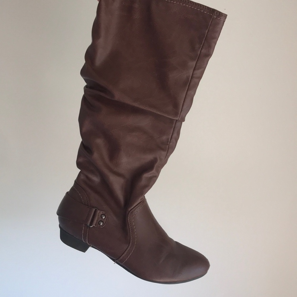 Mid calf brown boots